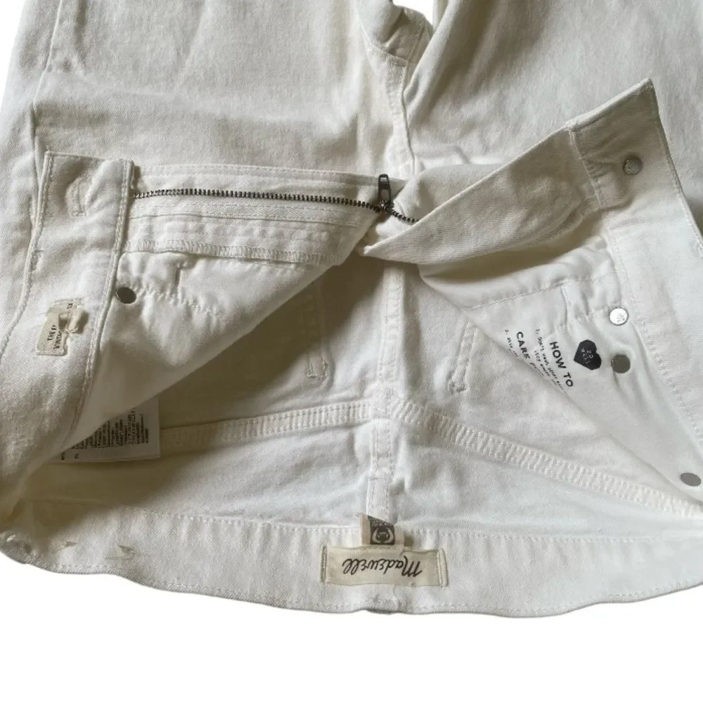 Madewell The Perfect Vintage Crop Jeans Women's 26 Off-White Knee-Rip Edition - Picture 14 of 16